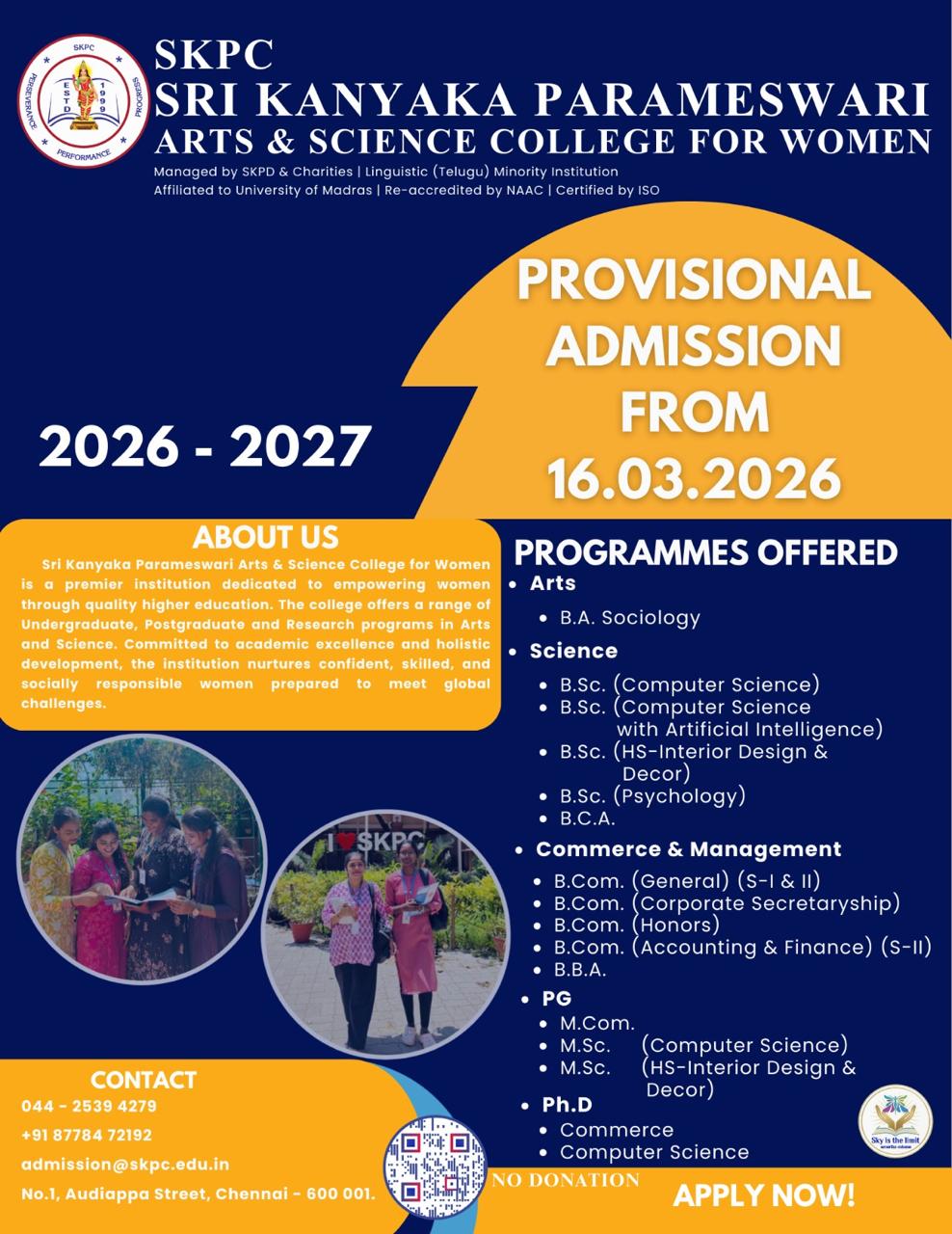 Admissions Open 2026-27